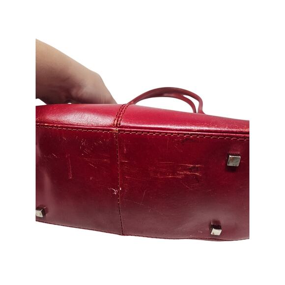 Vintage Y2K Preston York Dark Cherry Red Leather Bag Minimalist Mini Purse - Picture 3 of 7
